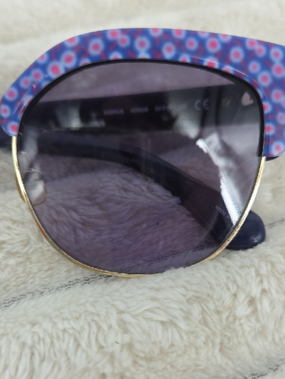 kate spade Purple Floral Cat-Eye Sunglasses with Gold Accents - Picture 8 of 9